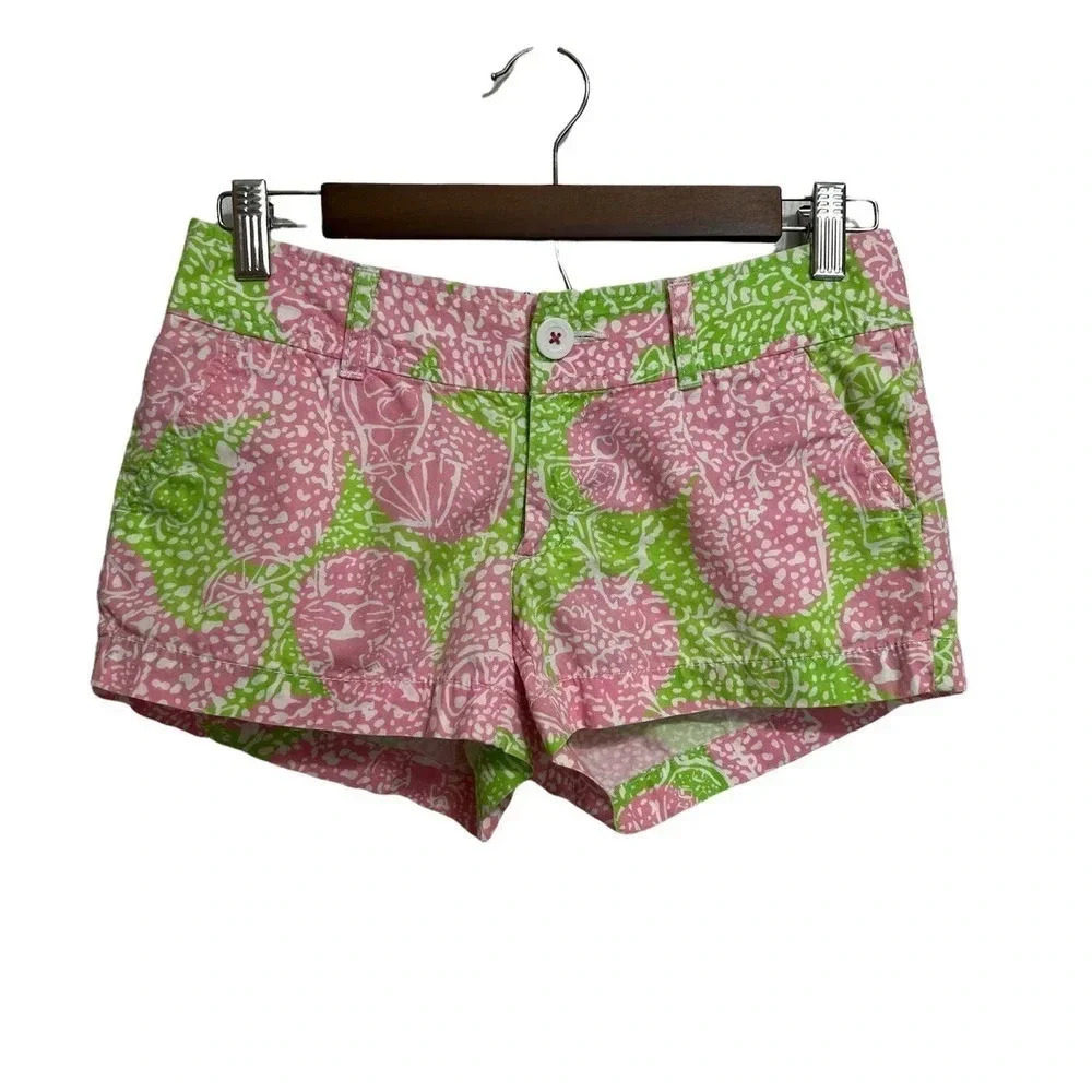 Lilly Pulitzer Pink and Green High Waist Shorts